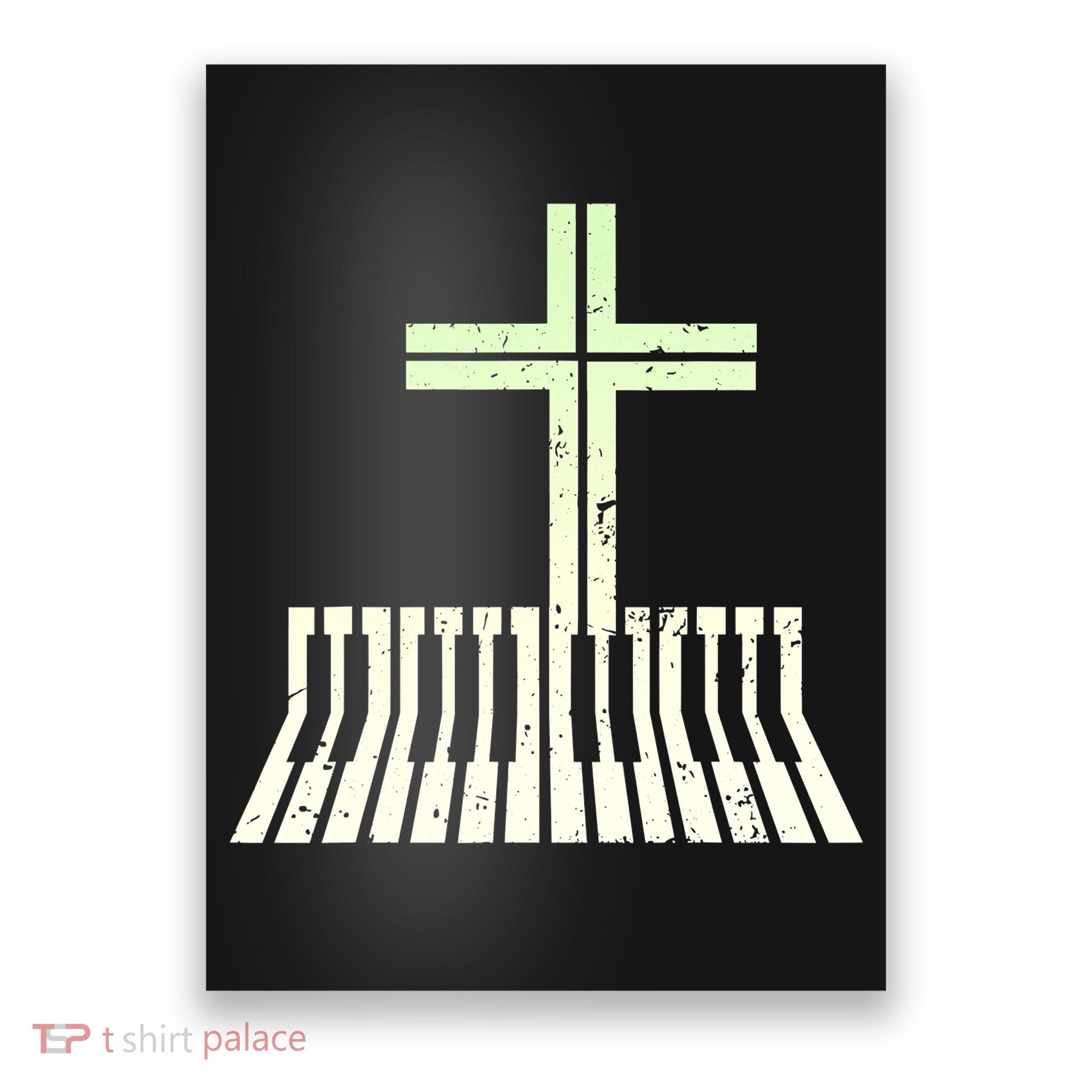 Christian Piano Cross Keyboard Pianist Poster