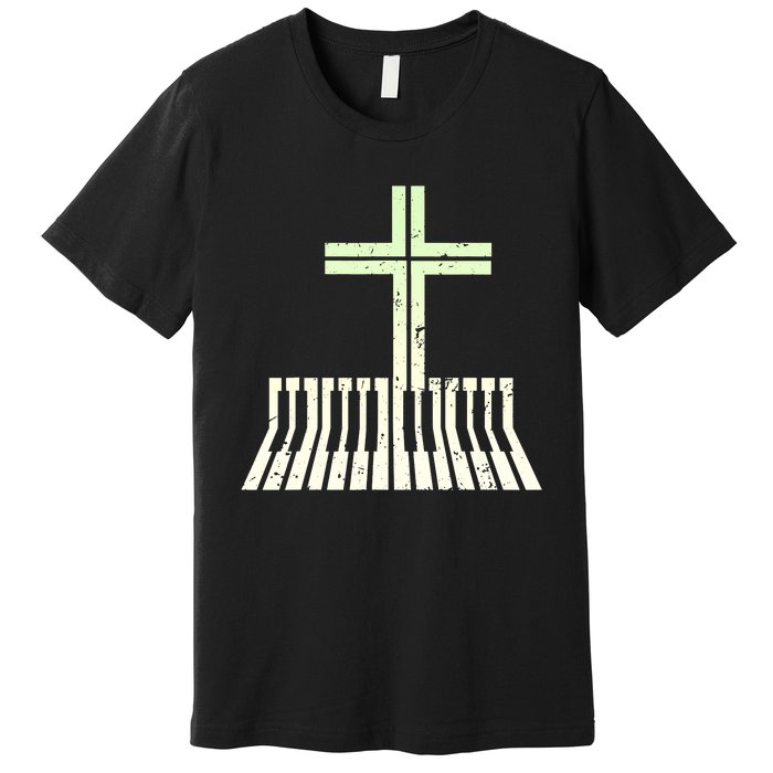 Christian Piano Cross Keyboard Pianist Premium T-Shirt