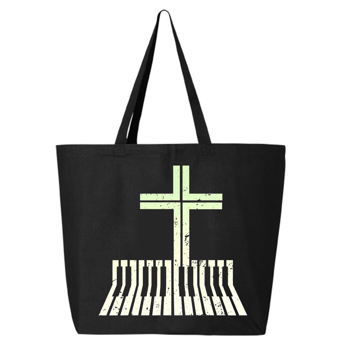 Christian Piano Cross Keyboard Pianist 25L Jumbo Tote