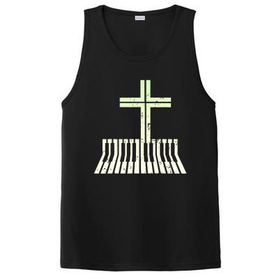 Christian Piano Cross Keyboard Pianist PosiCharge Competitor Tank