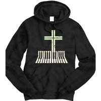 Christian Piano Cross Keyboard Pianist Tie Dye Hoodie