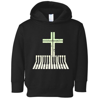 Christian Piano Cross Keyboard Pianist Toddler Hoodie