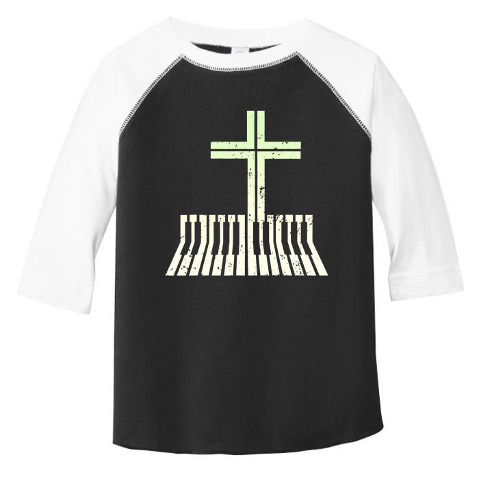 Christian Piano Cross Keyboard Pianist Toddler Fine Jersey T-Shirt