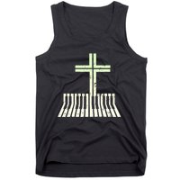 Christian Piano Cross Keyboard Pianist Tank Top