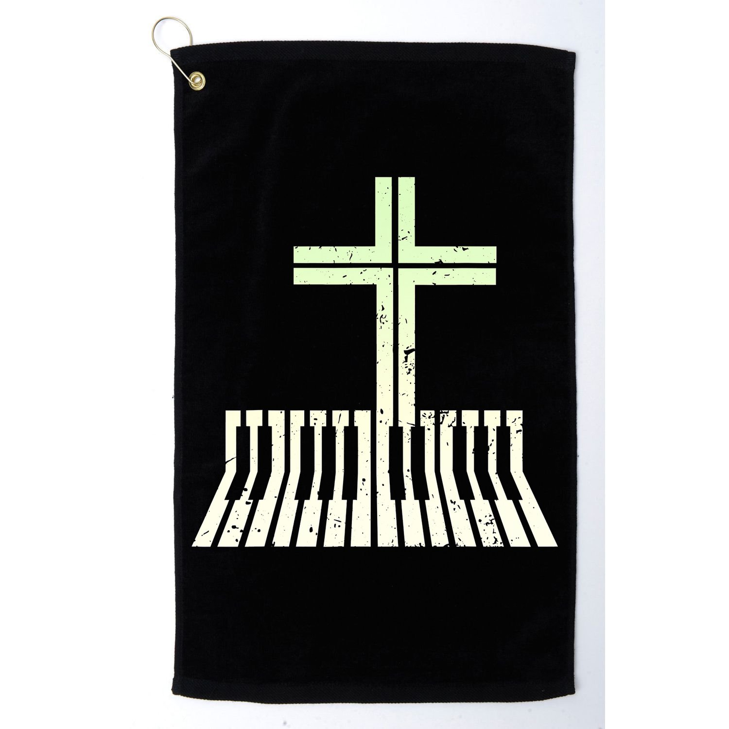 Christian Piano Cross Keyboard Pianist Golf Towel