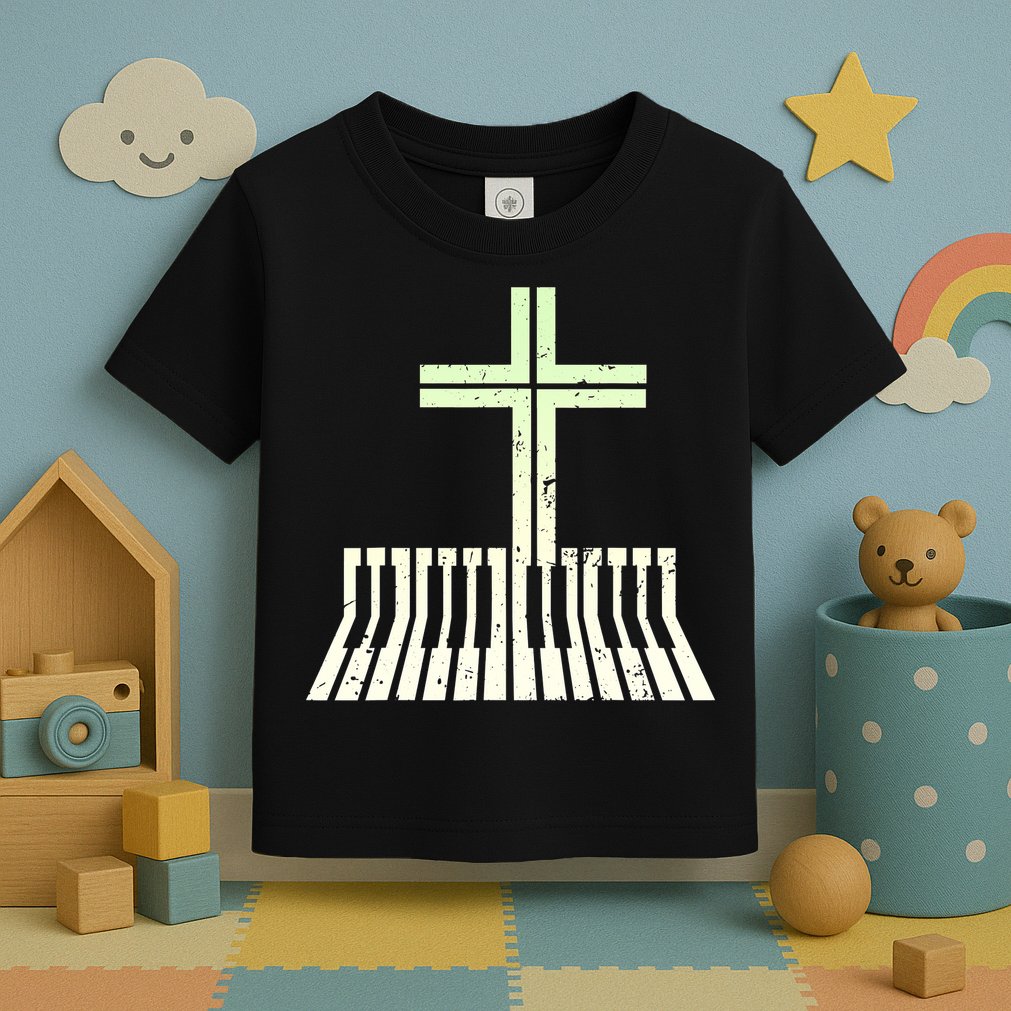 Christian Piano Cross Keyboard Pianist Toddler T-Shirt