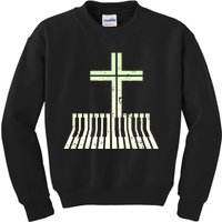 Christian Piano Cross Keyboard Pianist Kids Sweatshirt