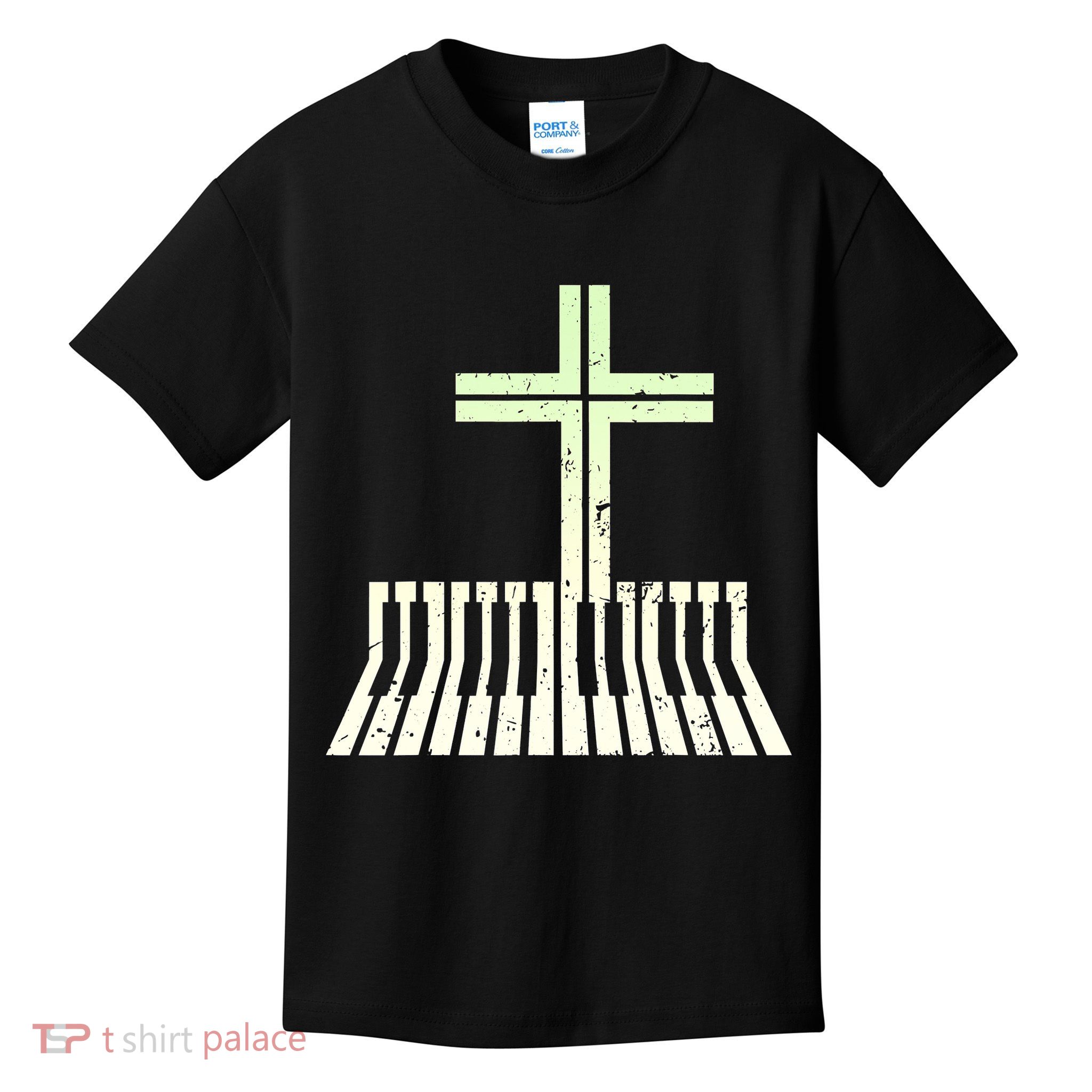 Christian Piano Cross Keyboard Pianist Kids T-Shirt