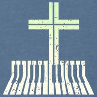 Christian Piano Cross Keyboard Pianist Garment-Dyed Sweatshirt