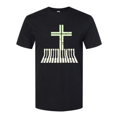 Christian Piano Cross Keyboard Pianist Softstyle CVC T-Shirt