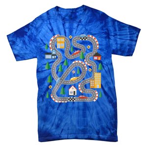 Cool Playmat Car Race Track Fathers Day Tie-Dye T-Shirt