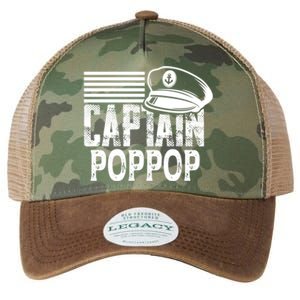 Captain Poppop Cool Gift Sailing Captain Hat Boat Owner Boating Gift Legacy Tie Dye Trucker Hat