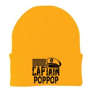 Captain Poppop Cool Gift Sailing Captain Hat Boat Owner Boating Gift Knit Cap Winter Beanie