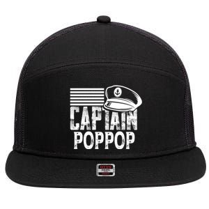 Captain Poppop Cool Gift Sailing Captain Hat Boat Owner Boating Gift 7 Panel Mesh Trucker Snapback Hat