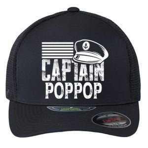 Captain Poppop Cool Gift Sailing Captain Hat Boat Owner Boating Gift Flexfit Unipanel Trucker Cap