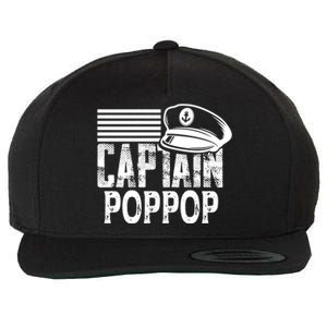 Captain Poppop Cool Gift Sailing Captain Hat Boat Owner Boating Gift Wool Snapback Cap