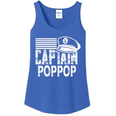 Captain Poppop Cool Gift Sailing Captain Hat Boat Owner Boating Gift Ladies Essential Tank