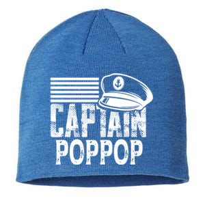 Captain Poppop Cool Gift Sailing Captain Hat Boat Owner Boating Gift Sustainable Beanie