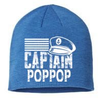 Captain Poppop Cool Gift Sailing Captain Hat Boat Owner Boating Gift Sustainable Beanie