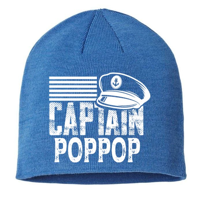 Captain Poppop Cool Gift Sailing Captain Hat Boat Owner Boating Gift Sustainable Beanie