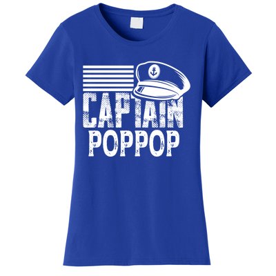 Captain Poppop Cool Gift Sailing Captain Hat Boat Owner Boating Gift Women's T-Shirt