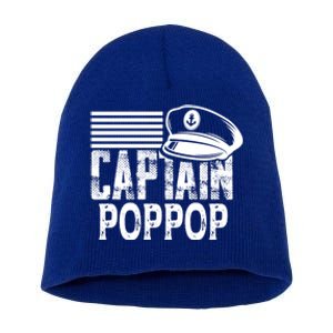 Captain Poppop Cool Gift Sailing Captain Hat Boat Owner Boating Gift Short Acrylic Beanie