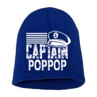 Captain Poppop Cool Gift Sailing Captain Hat Boat Owner Boating Gift Short Acrylic Beanie