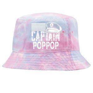 Captain Poppop Cool Gift Sailing Captain Hat Boat Owner Boating Gift Tie-Dyed Bucket Hat