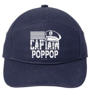 Captain Poppop Cool Gift Sailing Captain Hat Boat Owner Boating Gift 7-Panel Snapback Hat