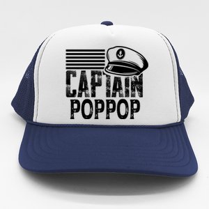 Captain Poppop Cool Gift Sailing Captain Hat Boat Owner Boating Gift Trucker Hat