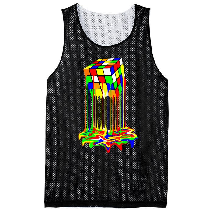 Colorful Puzzle Cube Design Mesh Reversible Basketball Jersey Tank