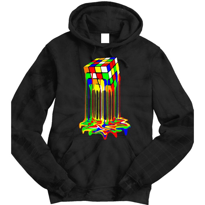 Colorful Puzzle Cube Design Tie Dye Hoodie