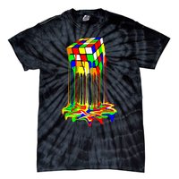 Colorful Puzzle Cube Design Tie-Dye T-Shirt