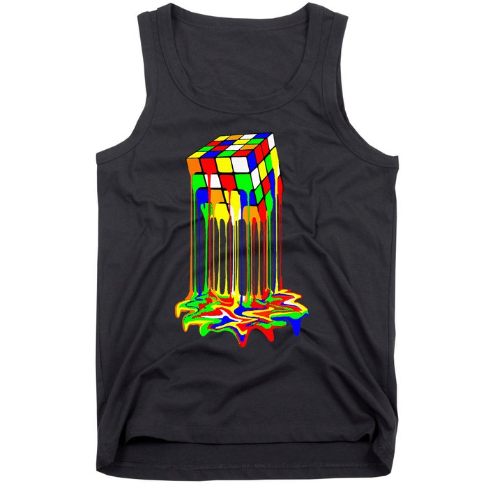 Colorful Puzzle Cube Design Tank Top