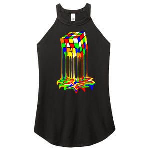 Colorful Puzzle Cube Design Women’s Perfect Tri Rocker Tank