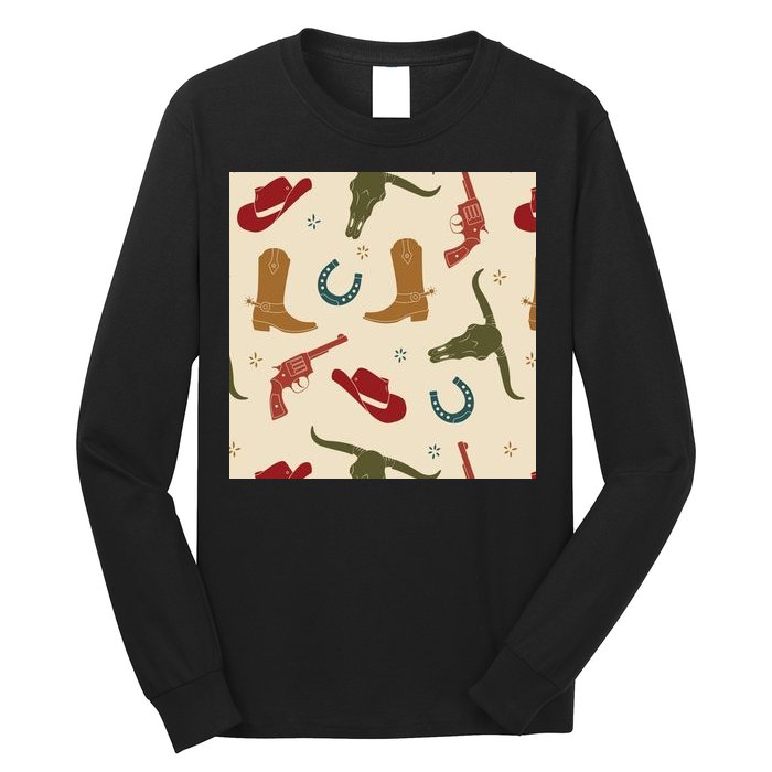 Cowboy Pattern Long Sleeve Shirt