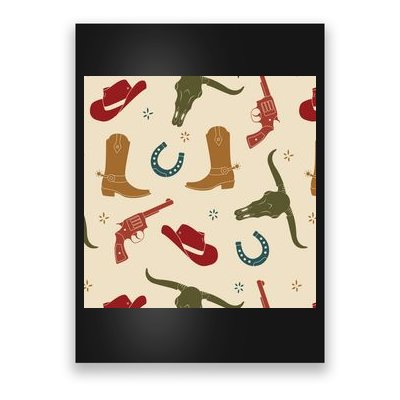Cowboy Pattern Poster