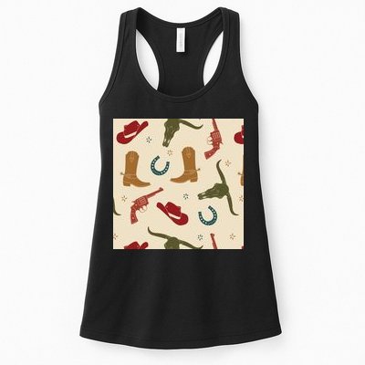 Cowboy Pattern Womens Tank Top