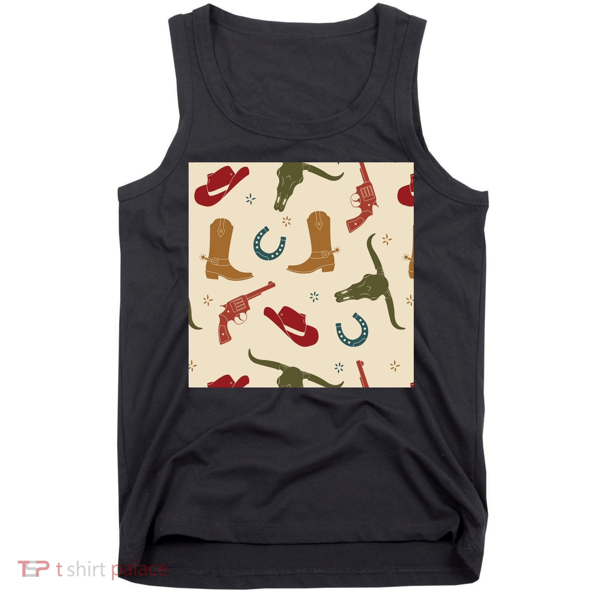 Cowboy Pattern Tank Top