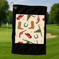 Cowboy Pattern Golf Towel