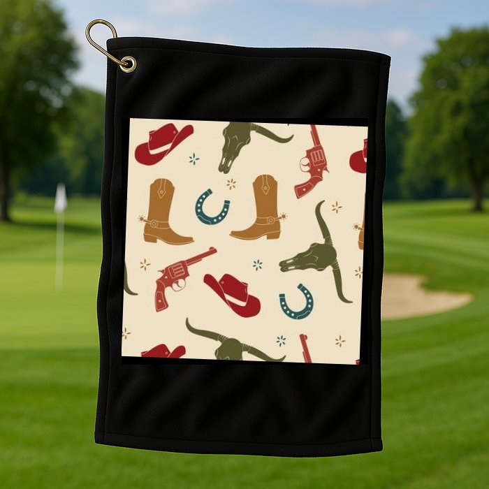 Cowboy Pattern Golf Towel