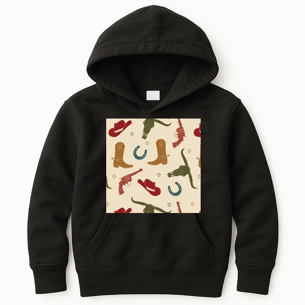 Cowboy Pattern Kids Hoodie