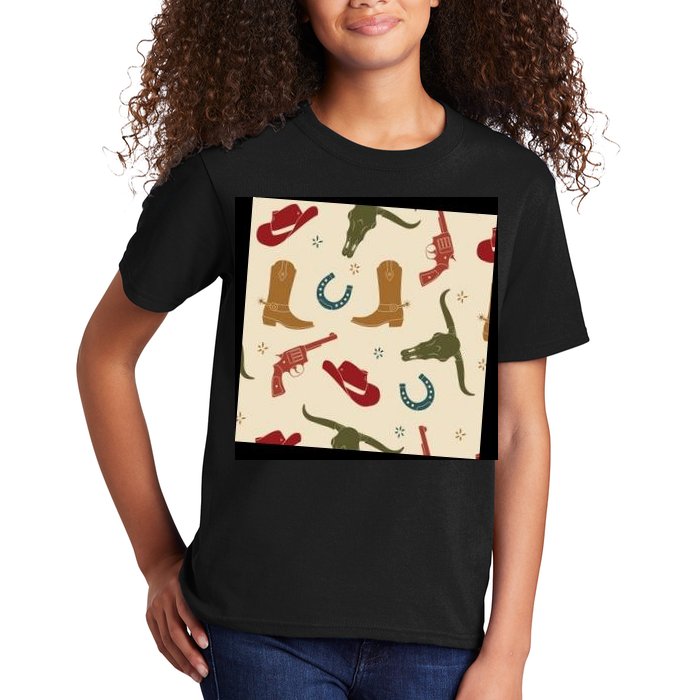 Cowboy Pattern Kids T-Shirt