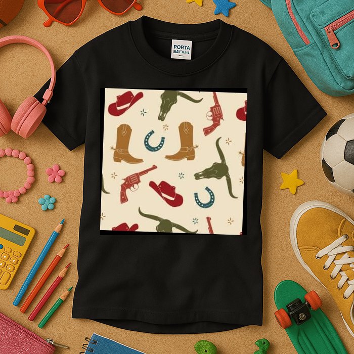 Cowboy Pattern Kids T-Shirt