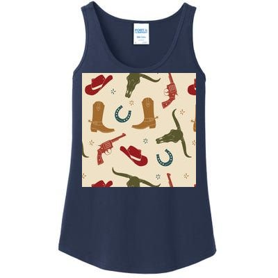 Cowboy Pattern Ladies Essential Tank