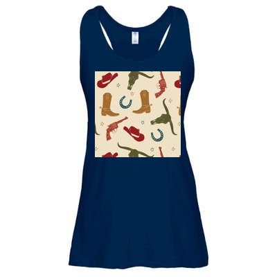 Cowboy Pattern Ladies Essential Flowy Tank