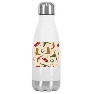 Cowboy Pattern Stainless Steel Insulated Water Bottle