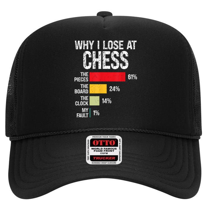 Chess Player Coach Lover Joke For Board Game Geek Women High Crown Mesh Back Trucker Hat