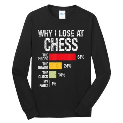 Chess Player Coach Lover Joke For Board Game Geek Women Tall Long Sleeve T-Shirt