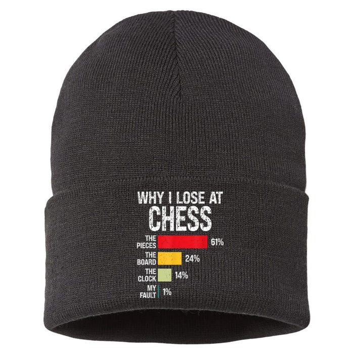 Chess Player Coach Lover Joke For Board Game Geek Women Sustainable Knit Beanie